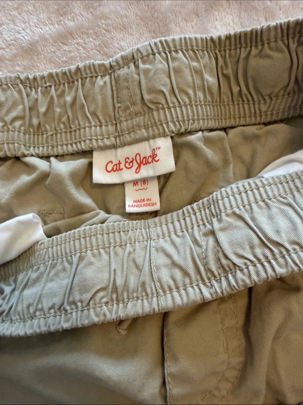 Cat & Jack Kids Elastic Drawstring Shorts - Khaki & Light Blue